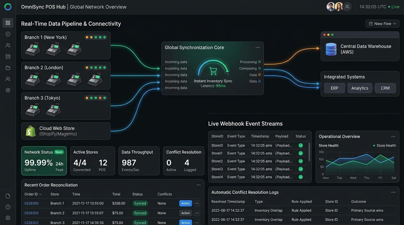 Real-Time Data Pipeline & POS Synchronization Core